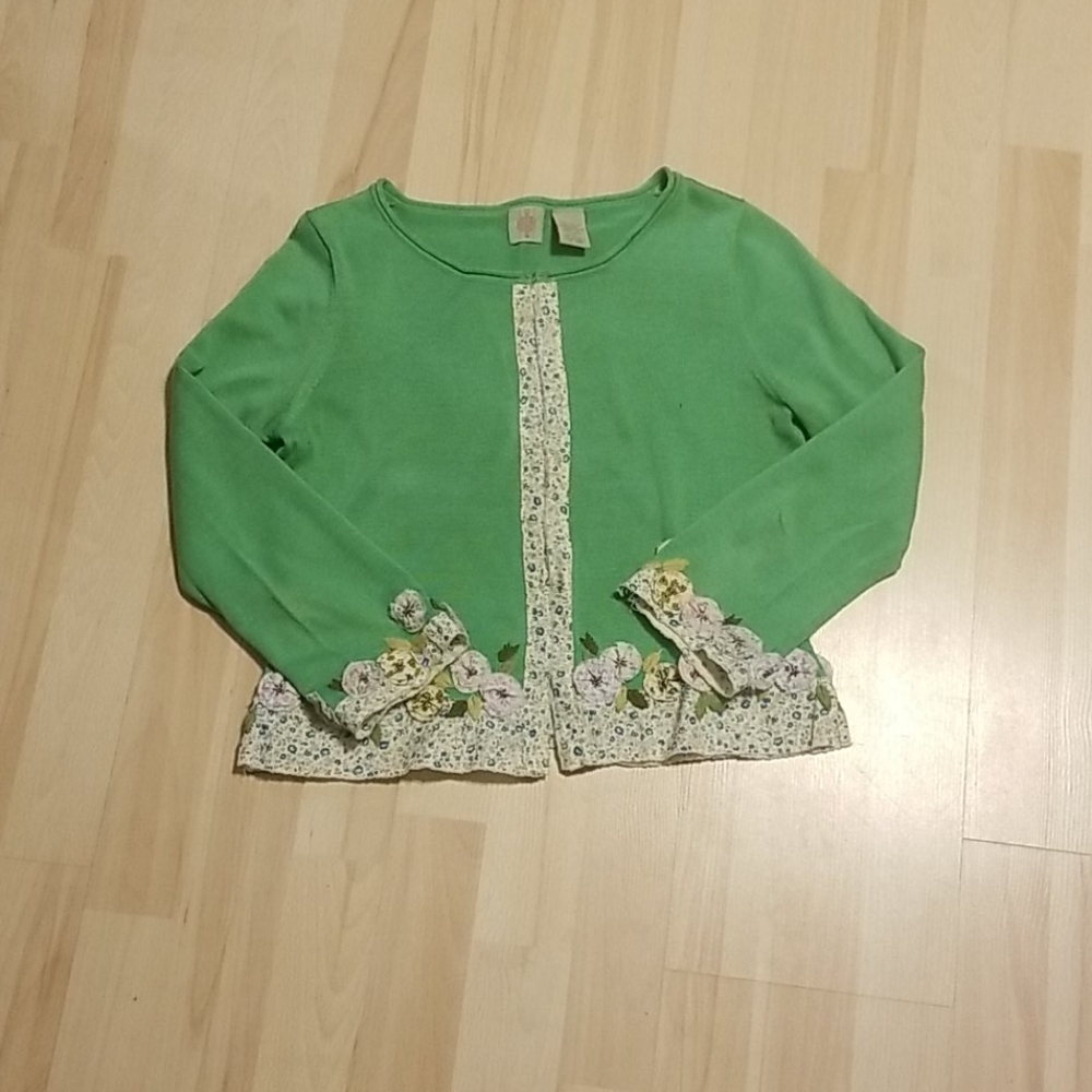 Anthropologie HWR monogram green cardigan